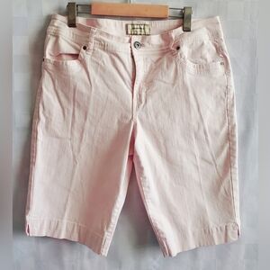SONOMA Women's Denim Shorts Jorts Blush Pink Silver Accents Pockets size 14